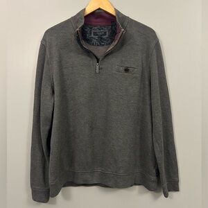 Ted Baker Charcoal Zip-Up Sweater Size 6 XXL